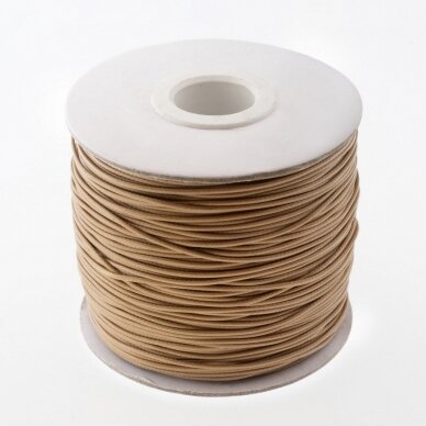 Waxed polyester cord, #59 light peanut brown, about 180-meter/spool, 0.8 mm