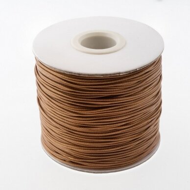 Waxed polyester cord, #65 caramel, about 180-meter/spool, 0.5 mm