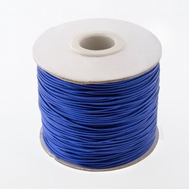 Vaškuota poliesterinė virvelė, #66 tamsiai mėlyna spalva, apie 180 metrų/ritė, 0.8 mm