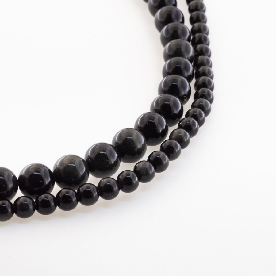 Vaivorykštinis obsidianas, natūralus, B kokybė, apvali forma, žėrinti juoda spalva, 37-39 cm/gija, 4, 6, 8, 10, 12 mm Vaivorykštinis obsidianas, natūralus, B kokybė, apvali forma, žėrinti juoda spalva, 37-39 cm/gija, 4, 6, 8, 10, 12 mm
