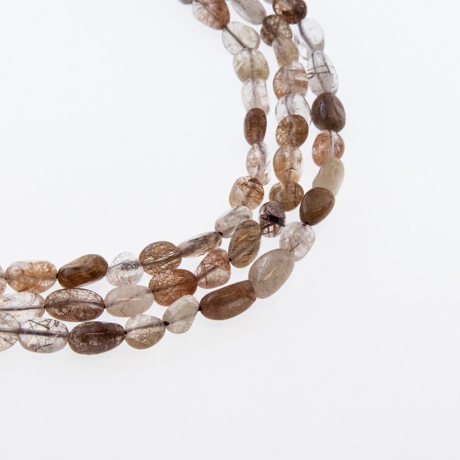 Copper Rutilated Quartz, Natural, B Grade, Pebble Bead, 37-39 cm/strand, M size about 6x8-8x12 mm Copper Rutilated Quartz, Natural, B Grade, Pebble Bead, 37-39 cm/strand, M size about 6x8-8x12 mm