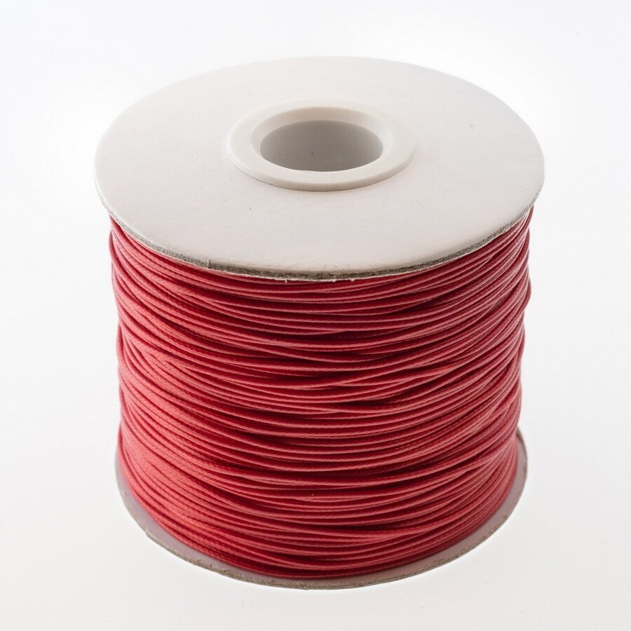 Waxed polyester cord, #29 dark red, about 180-meter/spool, 0.5 mm