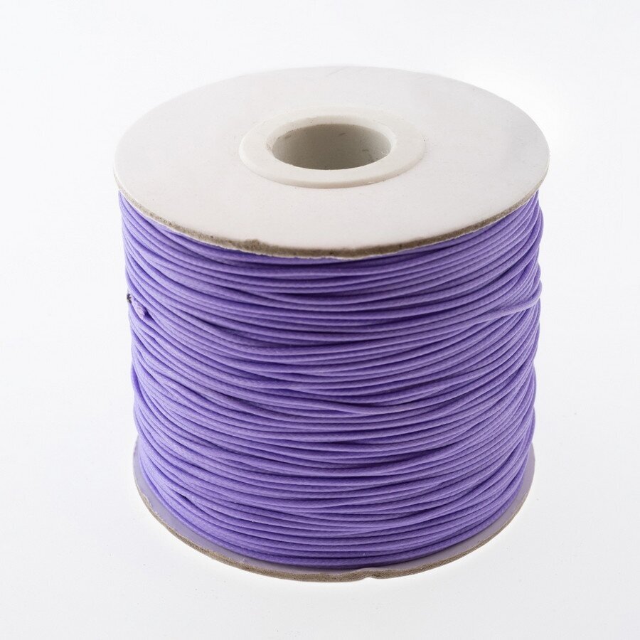 Waxed polyester cord, #38 violet, about 180-meter/spool, 1.0 mm
