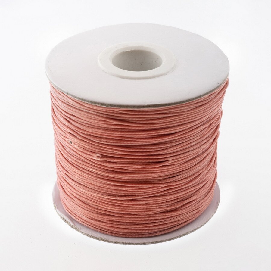 Waxed polyester cord, #44 rust pink, about 180-meter/spool, 0.5 mm