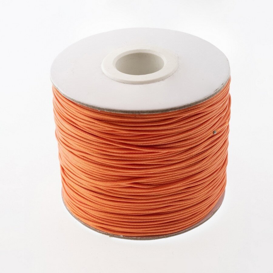 Waxed polyester cord, #47 orange, about 180-meter/spool, 0.5 mm