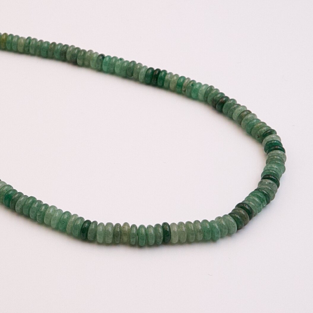 Green Aventurine, natural, AB quality, abacus rondelle shape, 37–39 cm/strand, 2x6 mm Green Aventurine, natural, AB quality, abacus rondelle shape, 37–39 cm/strand, 2x6 mm