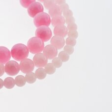 Mountain Jade (Dolomitic Marble), Natural, Dyed, Round Bead, #Y02 Pink, 37-39 cm/strand, 6, 8, 10, 12 mm