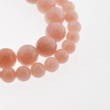 Mountain Jade (Dolomitic Marble), Natural, Dyed, Round Bead, #YXS02 Caramel Pink, 37-39 cm/strand, 6, 8, 10, 12 mm
