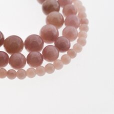 Mountain Jade (Dolomitic Marble), Natural, Dyed, Round Bead, #YXS05 Powder Pink, 37-39 cm/strand, 6, 8, 10, 12 mm
