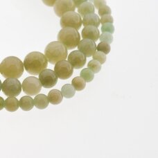 Mountain Jade (Dolomitic Marble), Natural, Dyed, Round Bead, #YXS07 Greenish Beige, 37-39 cm/strand, 6, 8, 10, 12 mm