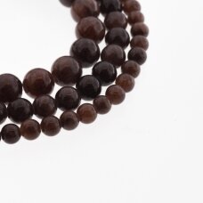 Mountain Jade (Dolomitic Marble), Natural, Dyed, Round Bead, #YXS09 Chestnut Brown, 37-39 cm/strand, 6, 8, 10, 12 mm