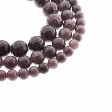 Mountain Jade (Dolomitic Marble), Natural, Dyed, Round Bead, #YXS11 Violet Hue Brown, 37-39 cm/strand, 6, 8, 10, 12 mm
