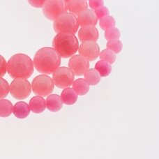 Mountain Jade (Dolomitic Marble), Natural, Dyed, Round Bead, #YXS21 Watermelon Pink, 37-39 cm/strand, 6, 8, 10, 12 mm