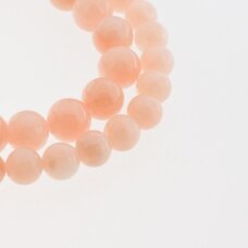 Mountain Jade (Dolomitic Marble), Natural, Dyed, Round Bead, #YXS22 Light Salmon Pink, 37-39 cm/strand, 6, 8, 10, 12 mm