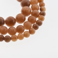 Mountain Jade (Dolomitic Marble), Natural, Dyed, Round Bead, #YXS27 Light Brown, 37-39 cm/strand, 6, 8, 10, 12 mm
