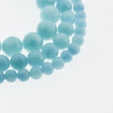 Mountain Jade (Dolomitic Marble), Natural, Dyed, Round Bead, #YXS28 Teal Green, 37-39 cm/strand, 6, 8, 10, 12 mm