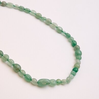 Green Aventurine, Natural, B Grade, Pebble Bead, 37-39 cm/strand, about M size about 5x6-7x10 mm Green Aventurine, Natural, B Grade, Pebble Bead, 37-39 cm/strand, about M size about 5x6-7x10 mm