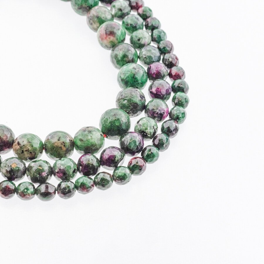 Ruby in Zoisite, Imitation, B Grade, Faceted Round Bead, Green-Pink, 37-39 cm/strand, 4, 6, 8, 10, 12 mm Ruby in Zoisite, Imitation, B Grade, Faceted Round Bead, Green-Pink, 37-39 cm/strand, 4, 6, 8, 10, 12 mm
