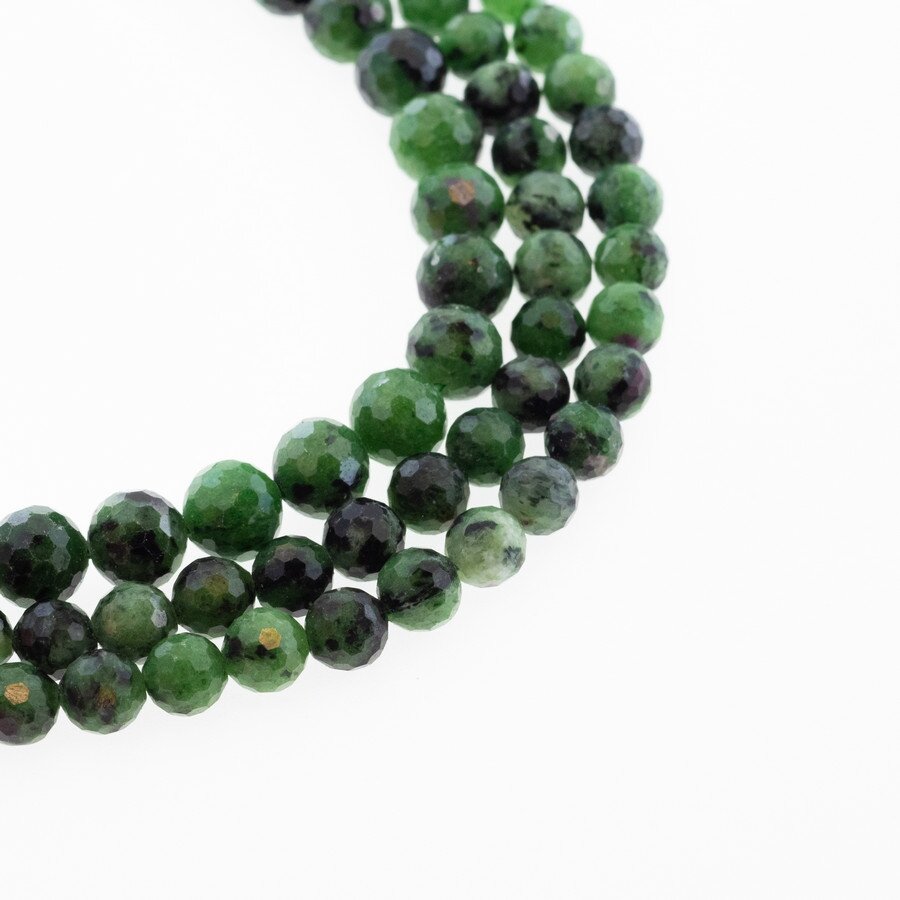 Ruby in Zoisite/Anyolite, Natural, B Grade, Faceted Round Bead, Green-Pink, 37-39 cm/strand, 4, 6, 8, 10 mm Ruby in Zoisite/Anyolite, Natural, B Grade, Faceted Round Bead, Green-Pink, 37-39 cm/strand, 4, 6, 8, 10 mm